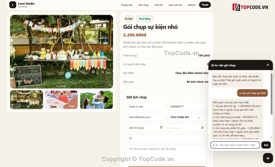 website tư vấn,web studio ảnh,web chụp ảnh